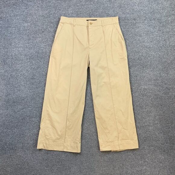 Lauren Ralph Lauren Pants Womens 6 Butter Cotton Blend Stretch Wide Leg Cropped - Picture 2 of 9
